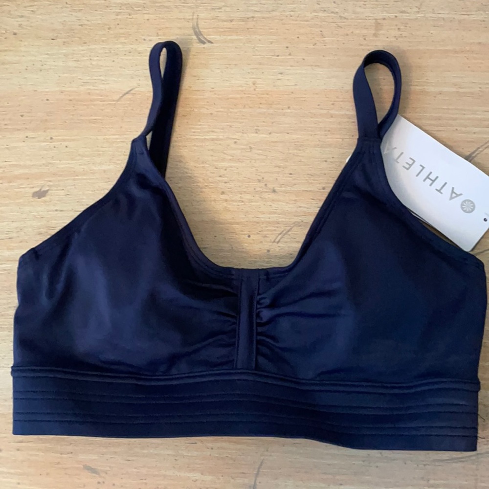 NWT Athleta Stitched Band Bikini Dress Blue 32B/C
